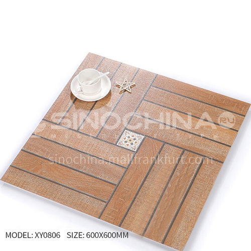 American ceramic tile, retro mold, antique wood grain tile, villa courtyard bumpy non-slip floor   tile-AWMXY0806 600×600mm